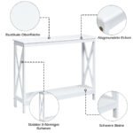 Konsolinis staliukas su dviem lentynomis 100 x 30 x 80 cm (Balta)