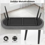 Sėdimoji banketė su metalinėmis kojomis 113 cm (Pilka)