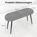 Sėdimoji banketė su metalinėmis kojomis 113 cm (Pilka)