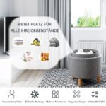 Apvalus pufas su dėtuve ir daiktadėže (Pilka)