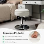 Reguliuojamo aukščio ir pasukama kosmetinė taburetė (Balta)