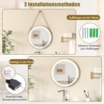 Vonios veidrodis su LED apšvietimu ir antiblikse funkcija (Sidabrinė)