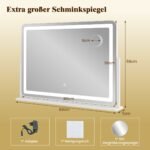 Kosmetinis veidrodis su LED apšvietimu ir 10 kartų didinamuoju veidrodėliu (Balta)
