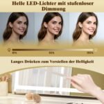 Kosmetinis veidrodis su LED apšvietimu ir 10 kartų didinamuoju veidrodėliu (Balta)