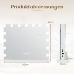 Makiažo veidrodis su LED ir „Bluetooth“ (Balta)