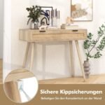 Konsolinis staliukas su stalčiumi ir natūralaus rotango detalėmis (Natūrali)