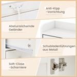 Kompaktiškas kosmetinis staliukas su LED apšvietimu ir integruota įkrovimo stotele (Balta)