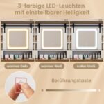 Kompaktiškas kosmetinis staliukas su LED apšvietimu ir stumdomu veidrodžiu (Balta)