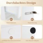 Šviesos reguliuojamas kosmetinis staliukas su veidrodžiu (Balta)