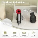 Modernus kosmetinis staliukas su LED apšvietimu ir integruota įkrovimo stotele (Balta)