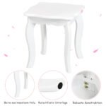 Vaikiškas kosmetinis staliukas su veidrodžiu ir kėdute (Balta)