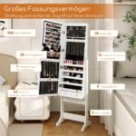 2-in-1 laikrodžių spintelė su veidrodžiu (Balta)