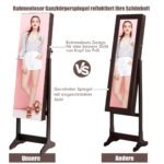 Pastatoma papuošalų spintelė su veidrodžiu (Ruda)