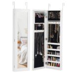 Pakabinamas papuošalų organizatorius su veidrodžiu (Balta)