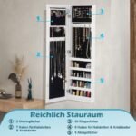 Pakabinamas papuošalų organizatorius su veidrodžiu (Balta)