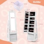 Vaikiškas papuošalų stovas su pilno ilgio veidrodžiu (Balta)