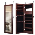 Sąoringas papuošalų ir kosmetikos organizatorius su veidrodžiu (Ruda)