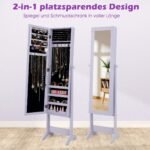 Stovimas papuošalų laikiklis su viso kūno veidrodžiu (Violetinė)