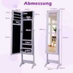 Stovimas papuošalų laikiklis su viso kūno veidrodžiu (Violetinė)