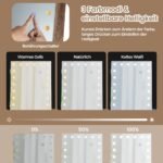 Papuošalų spintelė su veidrodžiu LED apšvietimu ant ratukų (Ruda)