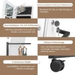 Kompaktiška papuošalų spintelė su ratukais ir LED veidrodžiu (Balta)