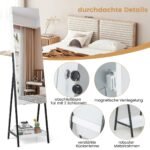 Kompaktiška papuošalų spintelė su veidrodžiu ir LED apšvietimu (Balta)