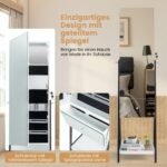 Kompaktiška papuošalų spintelė su veidrodžiu ir LED apšvietimu (Balta)