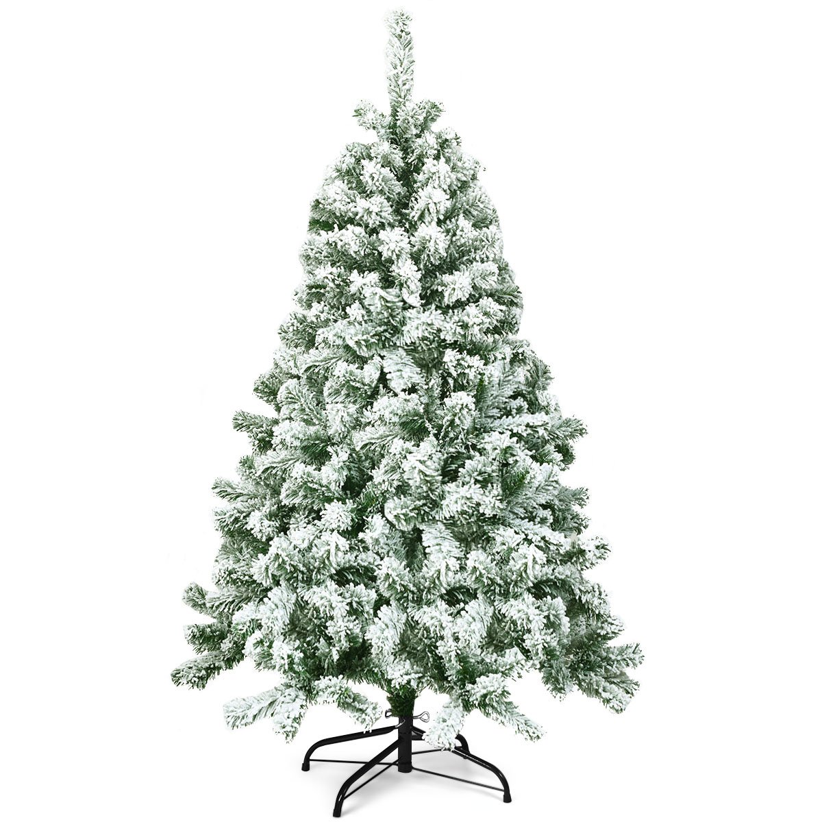 schneebedeckter-weihnachtsbaum-mit-deko-cm22865_3_ Dirbtinė kalėdinė eglutė 135 cm (Žalia)