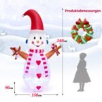 Pripučiamas kalėdinis Sniego Senis 240 cm (Balta)