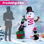 Pripučiamas Kalėdinis sniego senis su pingvinais 180 cm (Balta)