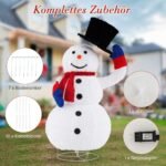 Apšviestas 130 cm Kalėdų senis besmegenis su besisukančia kepure (Balta)