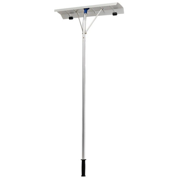 Ištraukiamas aliuminio sniego valytuvas su ratukais (Sidabrinė)