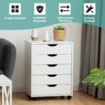 Mobilus komodos su penkiais stalčiais daiktams organizuoti (Balta)