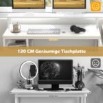 Darbo stalas su monitoriaus ir spausdintuvo laikikliu bei dokumentų spinta 168 cm (Balta)