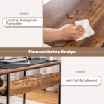 Kompiuterio stalas su atvira lentynėle ir CPU laikikliu 120x60x75 cm (Rustikalioji ruda)