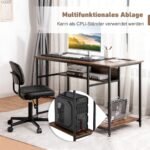 Kompiuterio stalas su atvira lentynėle ir CPU laikikliu 120x60x75 cm (Rustikalioji ruda)