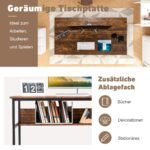 Kompiuterio stalas su atvira lentynėle ir CPU laikikliu 120x60x75 cm (Rustikalioji ruda)