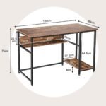 Kompiuterio stalas su atvira lentynėle ir CPU laikikliu 120x60x75 cm (Rustikalioji ruda)