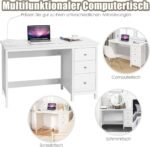 Rašomasis stalas su 3 stalčiais ir apsauga nuo apvirtimo (Balta)