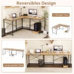 L formos kampinis rašomasis stalas su integruota stotele (Natūrali)