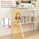 Kompaktiškas rašomasis stalas su monitoriaus paaukštinimu (Balta)