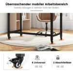 Darbo stalas su ratukais ir metaliniu rėmu 120x60 cm (Natūrali)