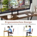 L formos kampinis rašomasis stalas su monitoriaus laikikliu (Ruda)