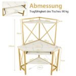 Kampinis rašomasis stalas su integruota pakrovimo stotele (Balta)