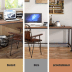 Mobilus biuro stalas su metaliniu rėmu 120x60x75 cm (Ruda)