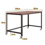 Mobilus biuro stalas su metaliniu rėmu 120x60x75 cm (Ruda)
