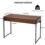 Rašomasis stalas su 2 stalčiais 112 x 48 x 76 cm (Ruda)