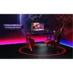 Ergonomiškas K formos žaidimų stalas su papildomomis laikymo vietomis (Juoda)