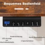 Elektrinis reguliuojamo aukščio stalas 120x60 cm (Rustikalinė ruda)