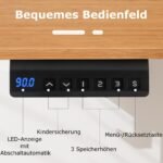 Elektrinis reguliuojamo aukščio 120x60 cm rašomasis stalas (Natūrali)